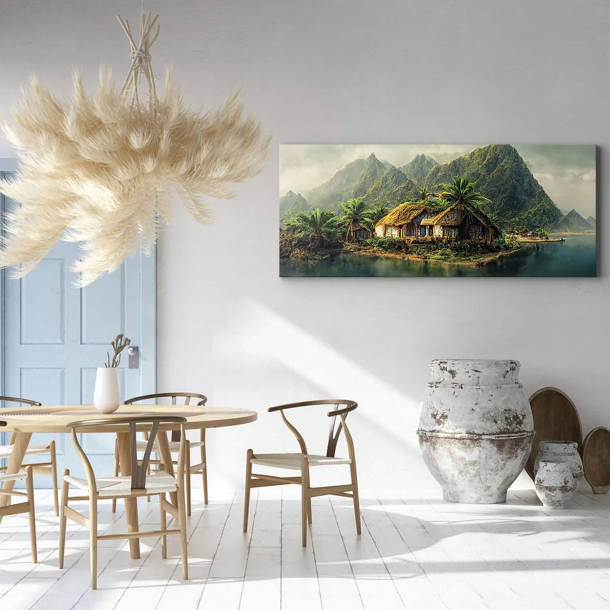 Bild auf Leinwand - Leinwandbild - Tropisches Paradies - 90x30 cm