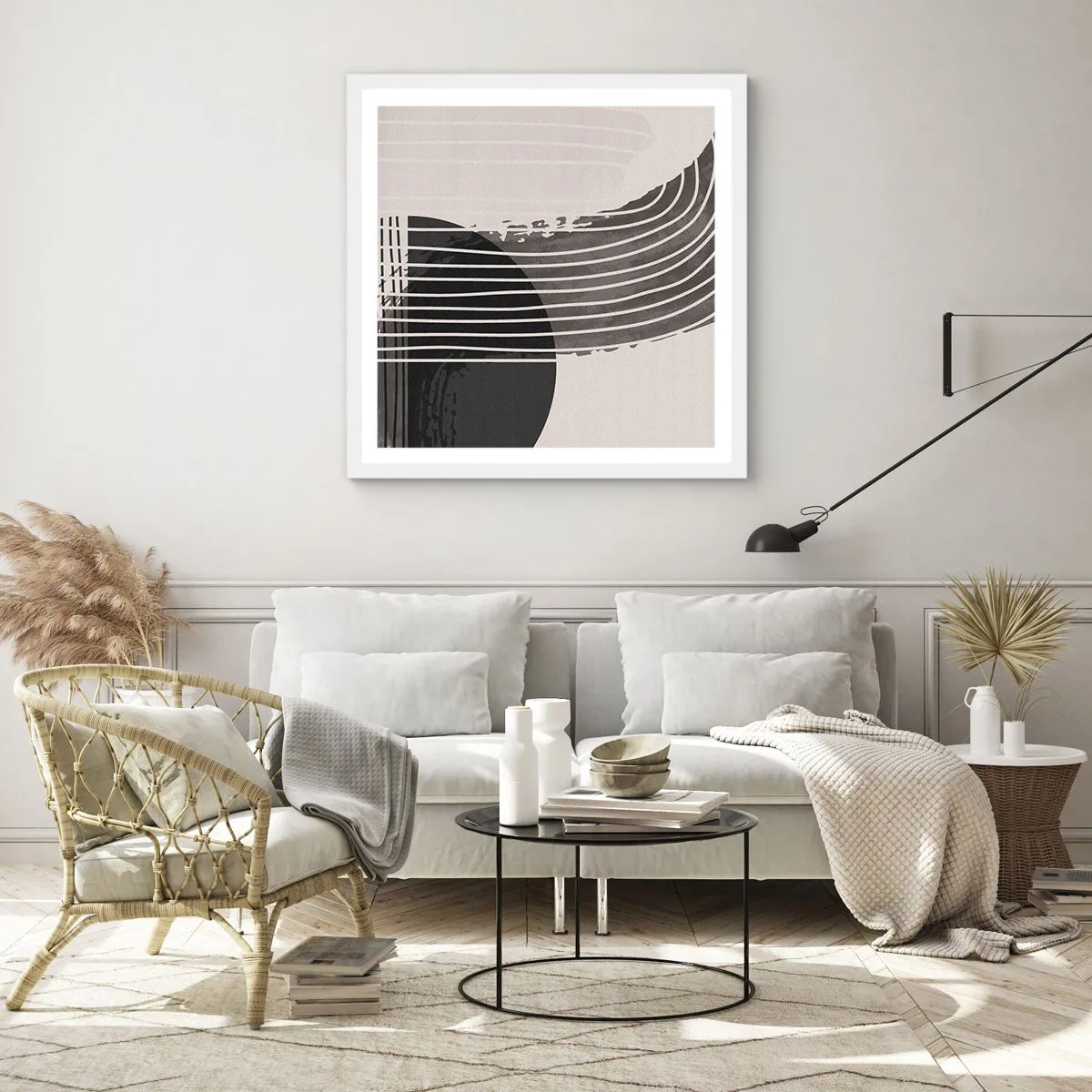 Poster in einem weißen Rahmen - Hin und zurück - 60x60 cm