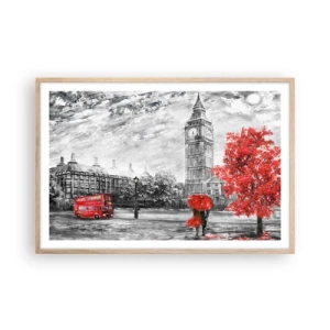 Poster in einem Rahmen aus heller Eiche - Ein aufregender Tag - 91x61 cm