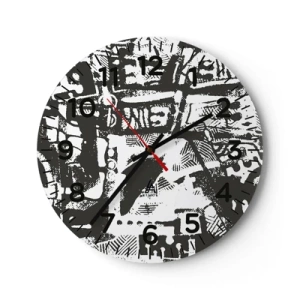 Wanduhr - Glasuhr - Ordnung oder Chaos? - 30x30 cm