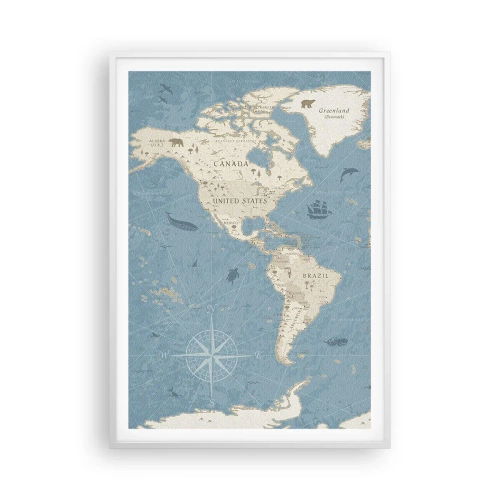 Poster in einem weißen Rahmen - Die Welt liegt zum Greifen nah - 70x100 cm