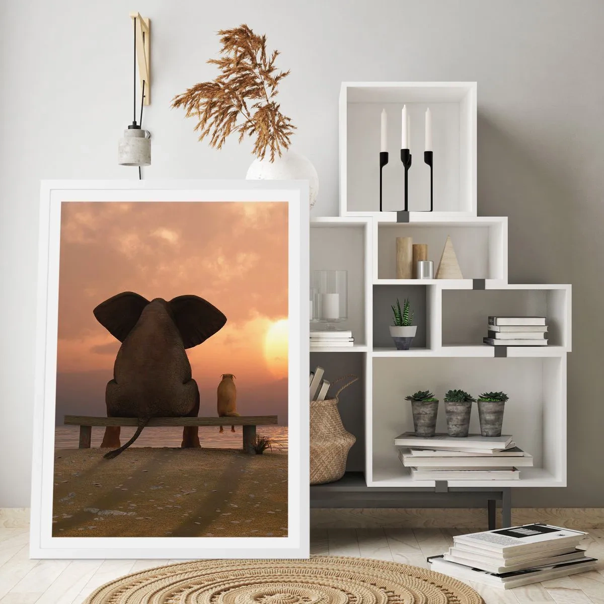 Poster in einem weißen Rahmen - Es tut gut zusammen zu schweigen - 50x70 cm