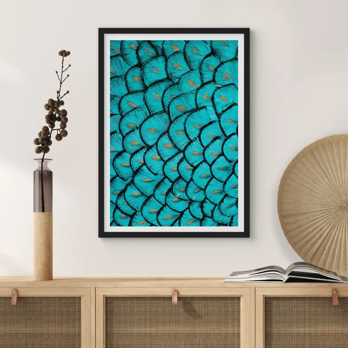 Poster in einem schwarzem Rahmen - Große Federgala - 70x100 cm