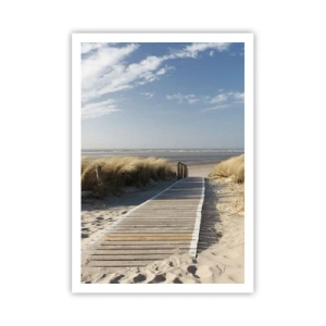 Poster - Hinter der Düne, im Rauschen des Grases - 70x100 cm