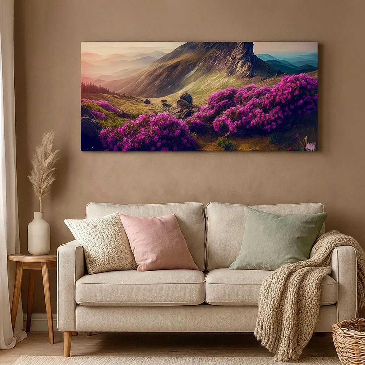 Bild auf Leinwand - Leinwandbild - Sommer in den Bergen - 100x40 cm