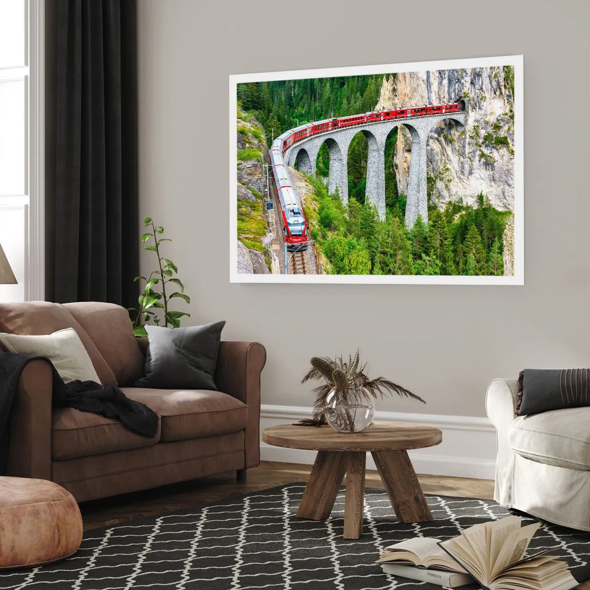 Poster - Eisenbahn für Bergblick - 91x61 cm