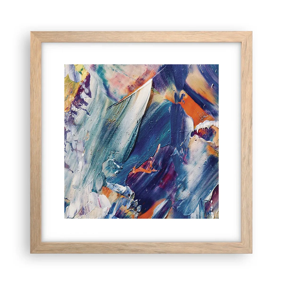 Poster in einem Rahmen aus heller Eiche - Farbverwirrung - 30x30 cm