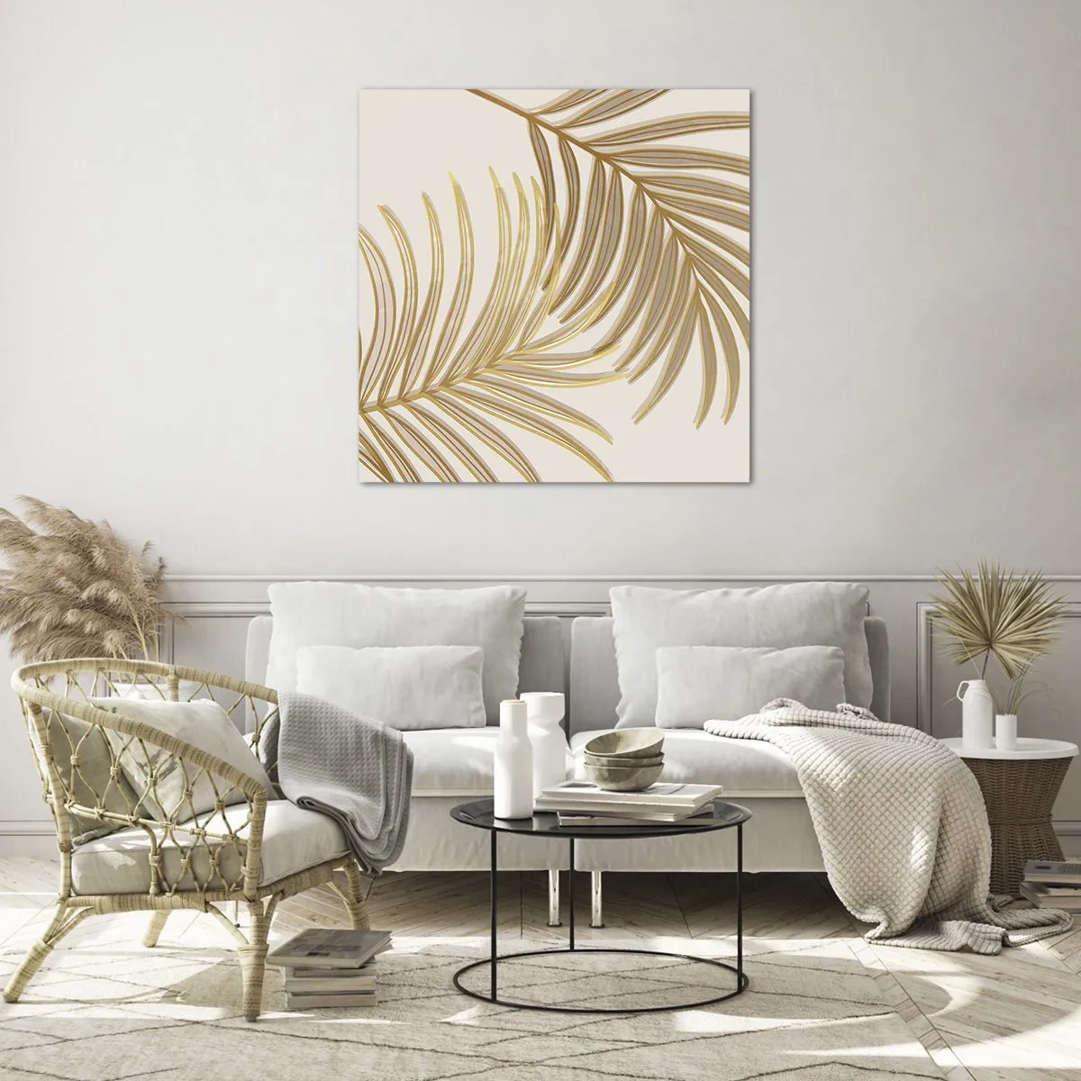 Glasbild - Bild auf glas - Goldene Palme! - 40x40 cm