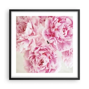 Poster in einem schwarzem Rahmen - In rosa Glamour - 50x50 cm