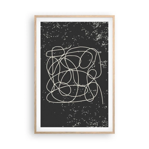 Poster in einem Rahmen aus heller Eiche - Wandernde, umherschweifende Gedanken - 61x91 cm