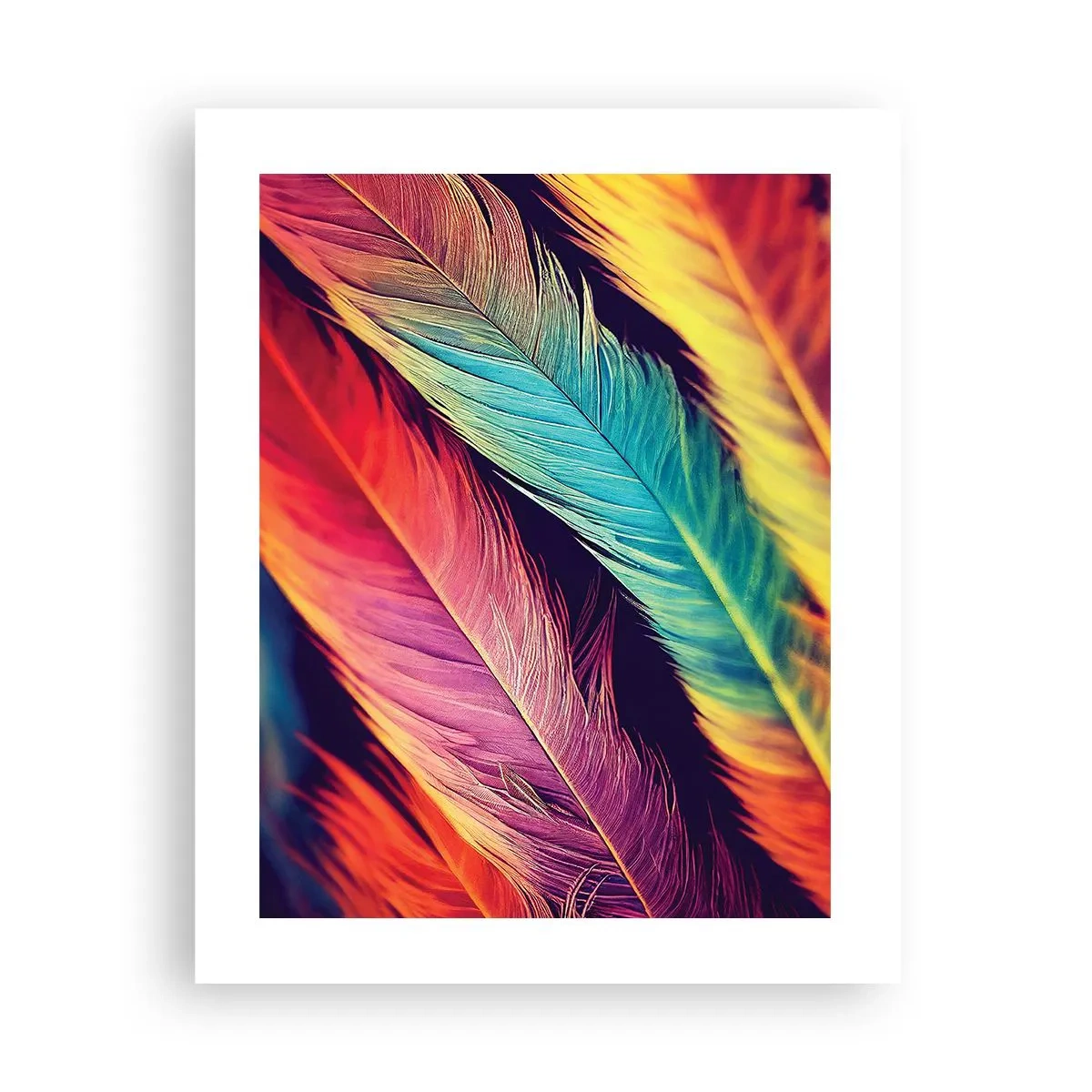 Poster - Gefiederter Regenbogen - 40x50 cm