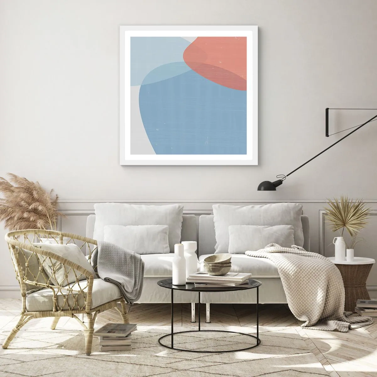 Poster in einem weißen Rahmen - Pastellbeziehungen - 50x50 cm