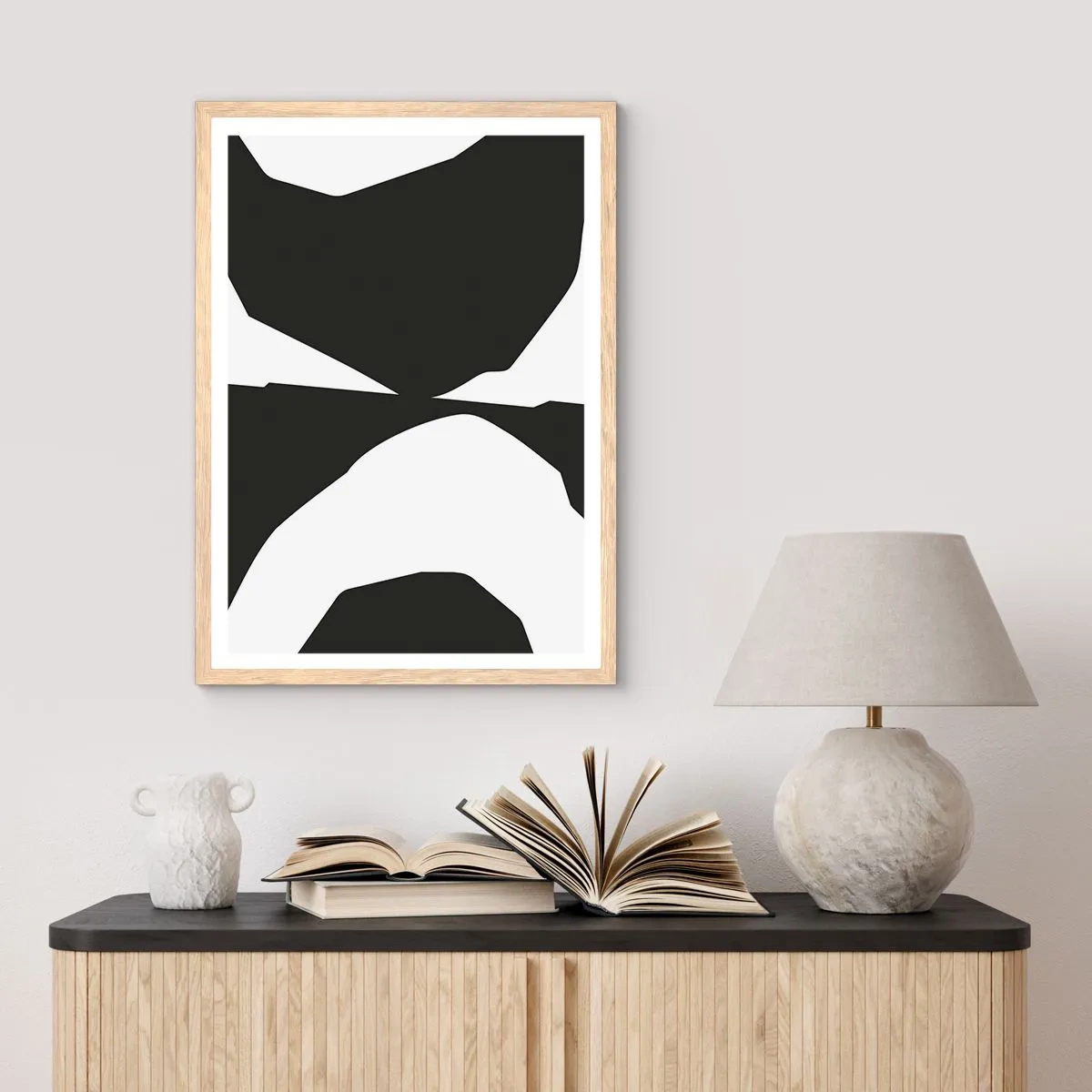 Poster in einem Rahmen aus heller Eiche - Positiv negativ - 61x91 cm