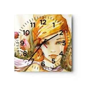 Wanduhr - Glasuhr - Ein smaragdgrüner Look, der die Wut beruhigt - 40x40 cm