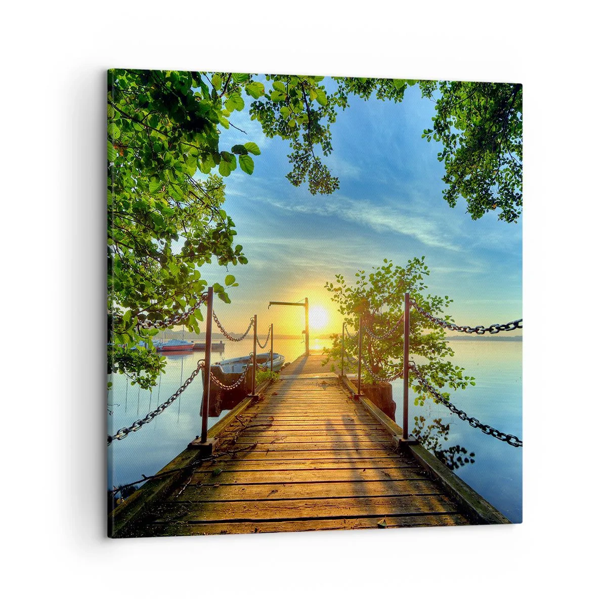 Bild auf Leinwand - Leinwandbild - Westen auf dem Wasser - 50x50 cm