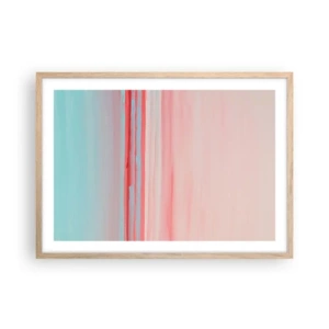 Poster in einem Rahmen aus heller Eiche - Abstraktion im Morgengrauen - 70x50 cm