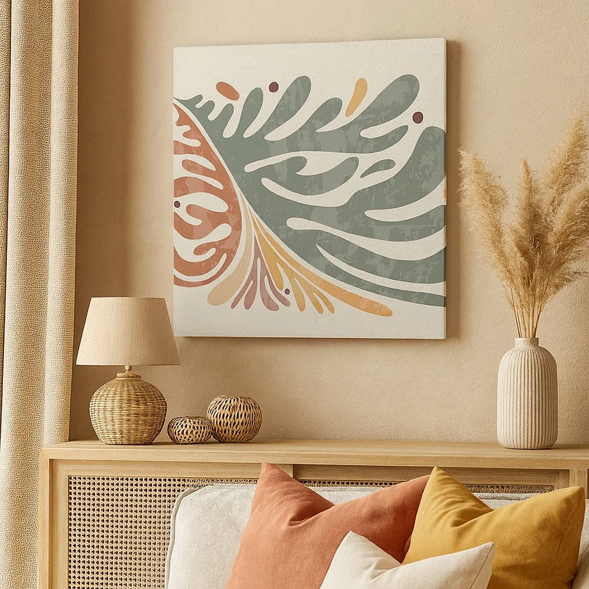 Bild auf Leinwand - Leinwandbild - Mehrfarbiges Blatt - 30x30 cm