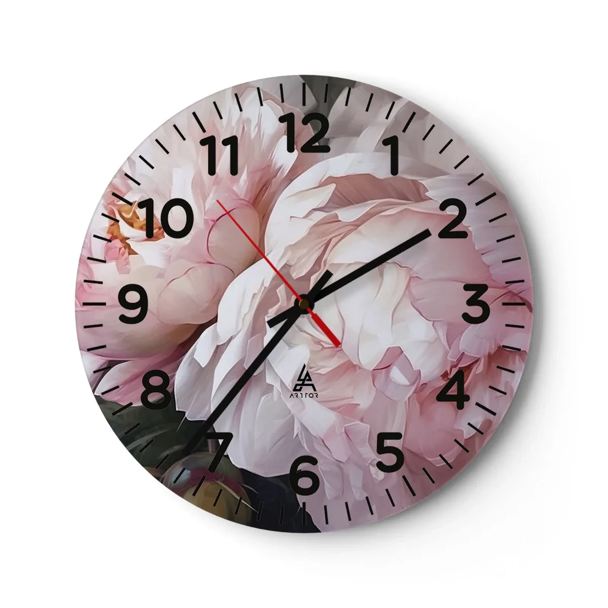 Wanduhr - Glasuhr - In der Blüte angehalten - 40x40 cm