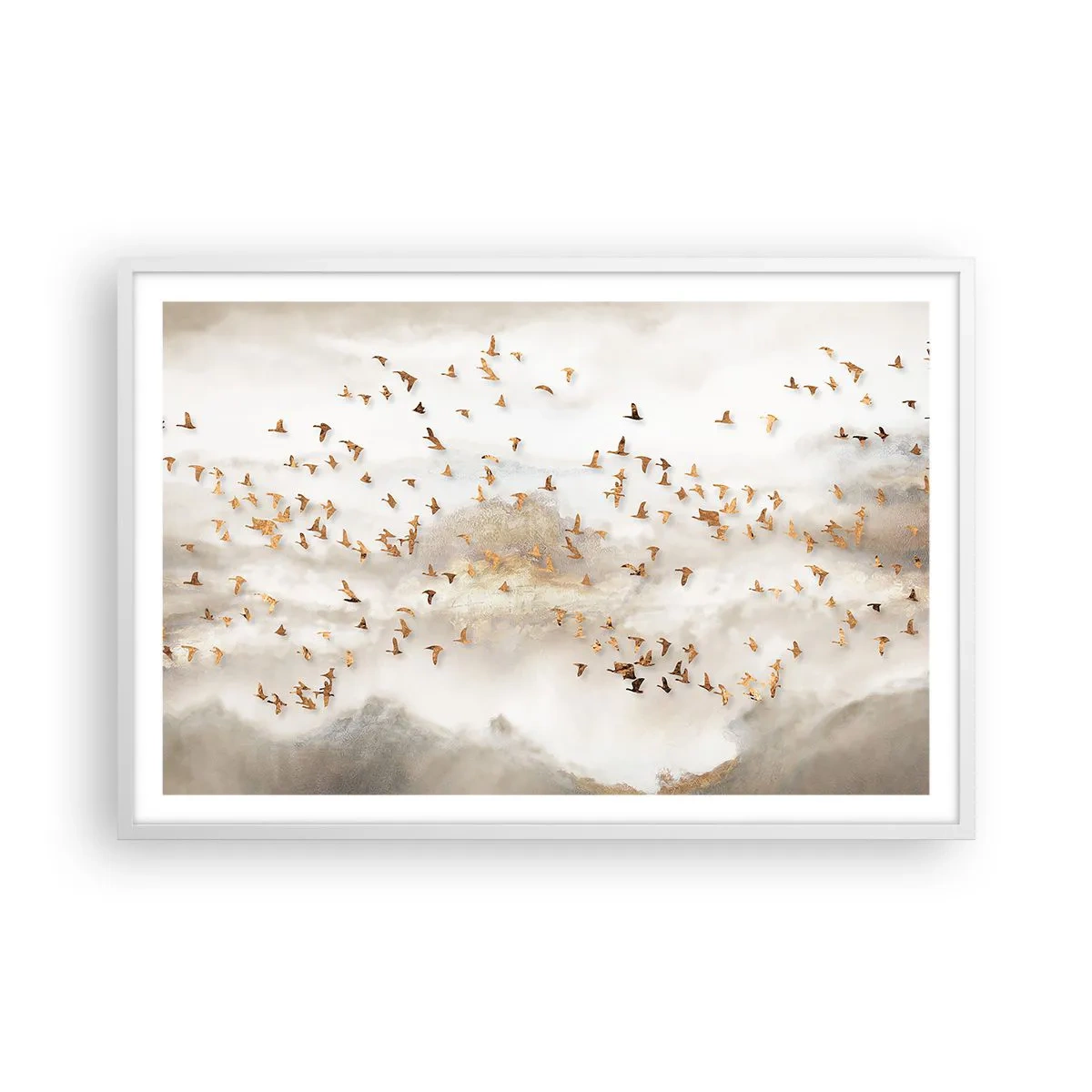 Poster in einem weißen Rahmen - Es ist schon die Zeit… - 91x61 cm