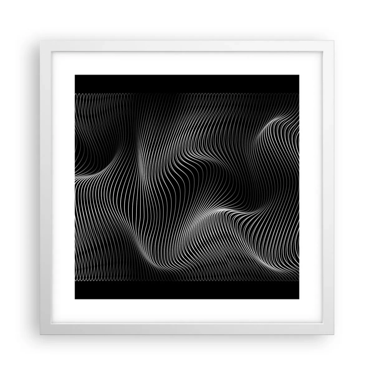 Poster in einem weißen Rahmen - Lichttanz im Raum - 40x40 cm