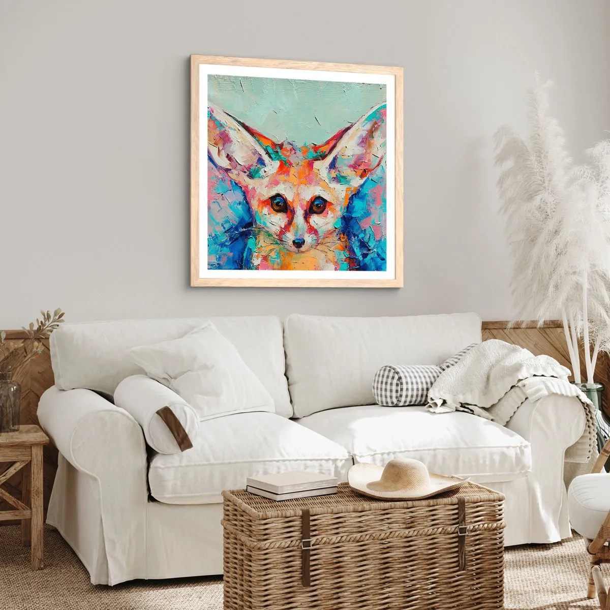 Poster in einem Rahmen aus heller Eiche - Bist du bereit für mich? - 60x60 cm