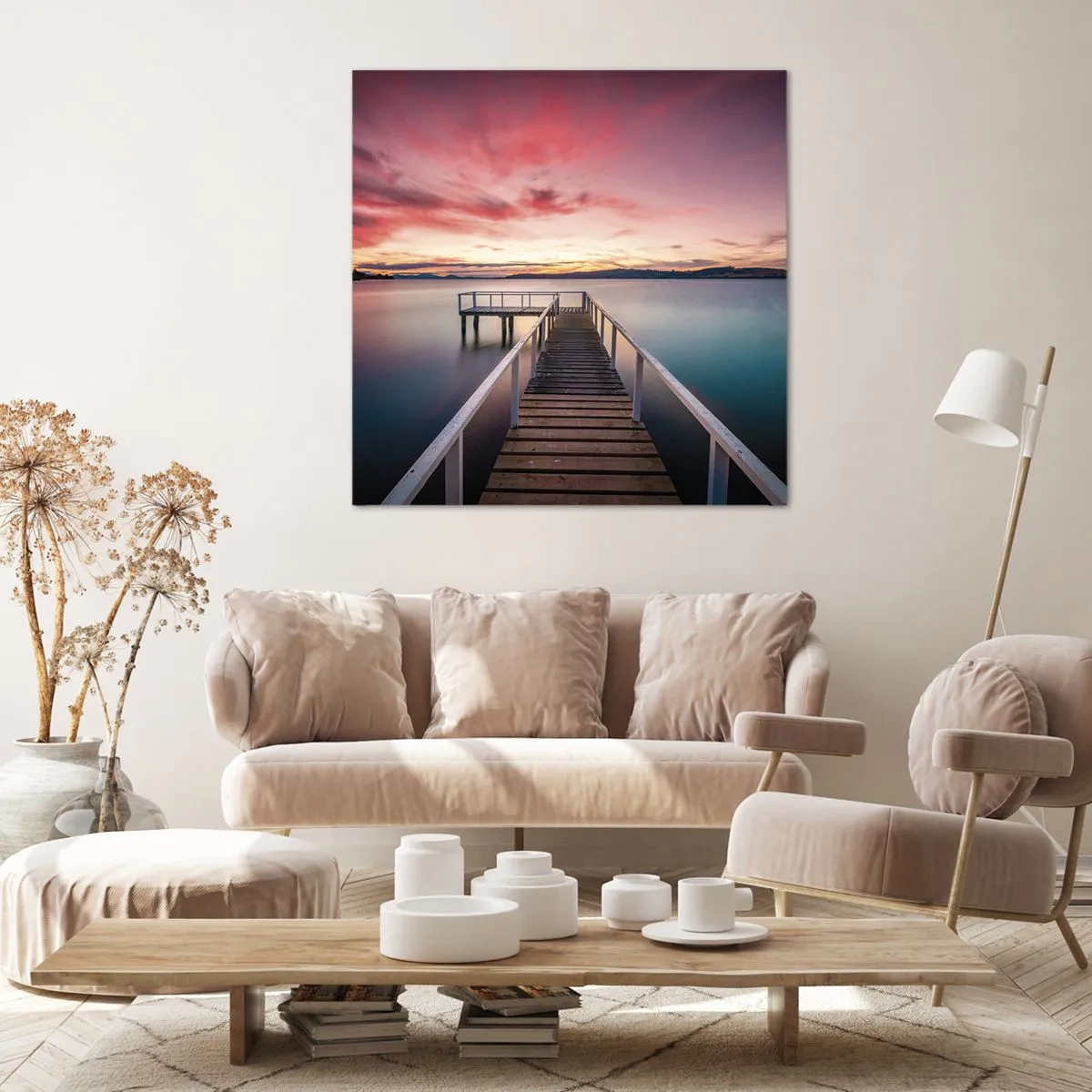 Bild auf Leinwand - Leinwandbild - Die sanfte Flamme des Abends - 60x60 cm