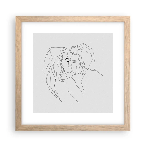 Poster in einem Rahmen aus heller Eiche - Dieselbe Linie - 30x30 cm