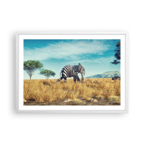 Poster in einem weißen Rahmen - Grau ist nicht mehr in Mode - 70x50 cm