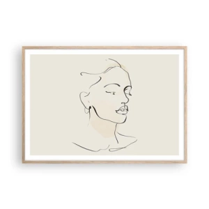 Poster in einem Rahmen aus heller Eiche - Eine bestimmte Linie - 100x70 cm