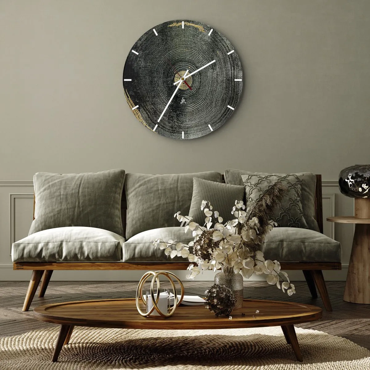 Wanduhr - Glasuhr - Veränderung und Beständigkeit - 30x30 cm