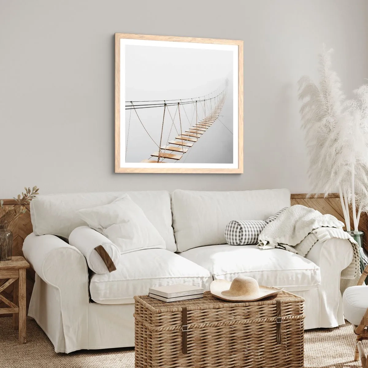 Poster in einem Rahmen aus heller Eiche - Wohin wird es dich führen? - 50x50 cm