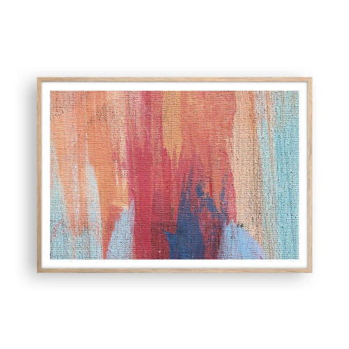 Poster in einem Rahmen aus heller Eiche - Renne den Regenbogen hinunter - 100x70 cm