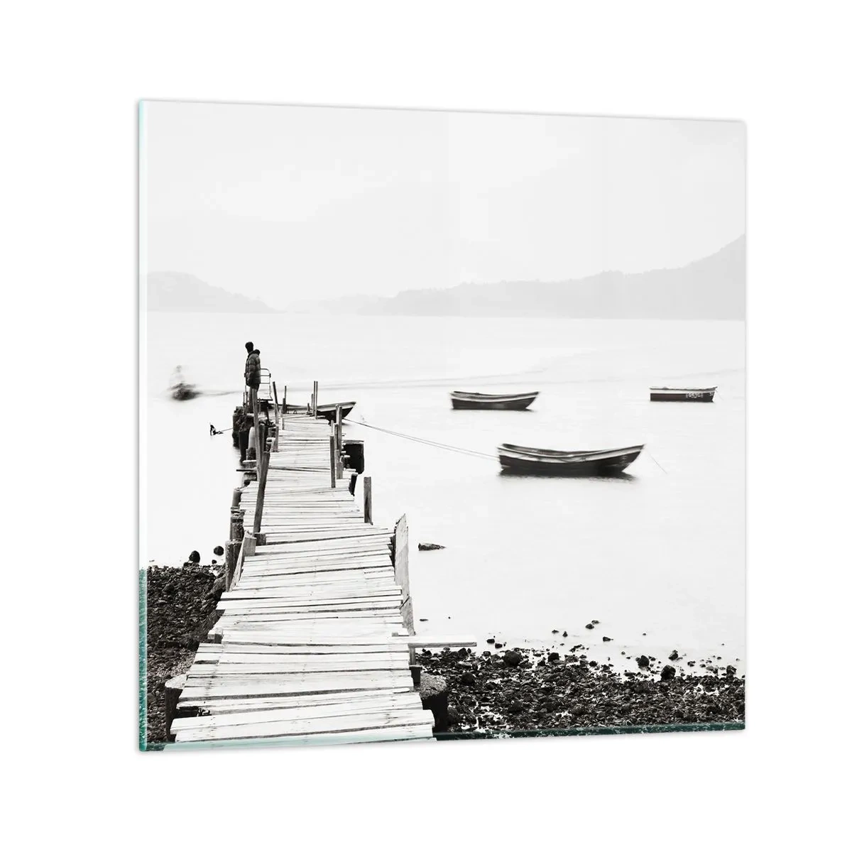 Glasbild - Bild auf glas - Ruhig und sauber über dem Wasser - 60x60 cm