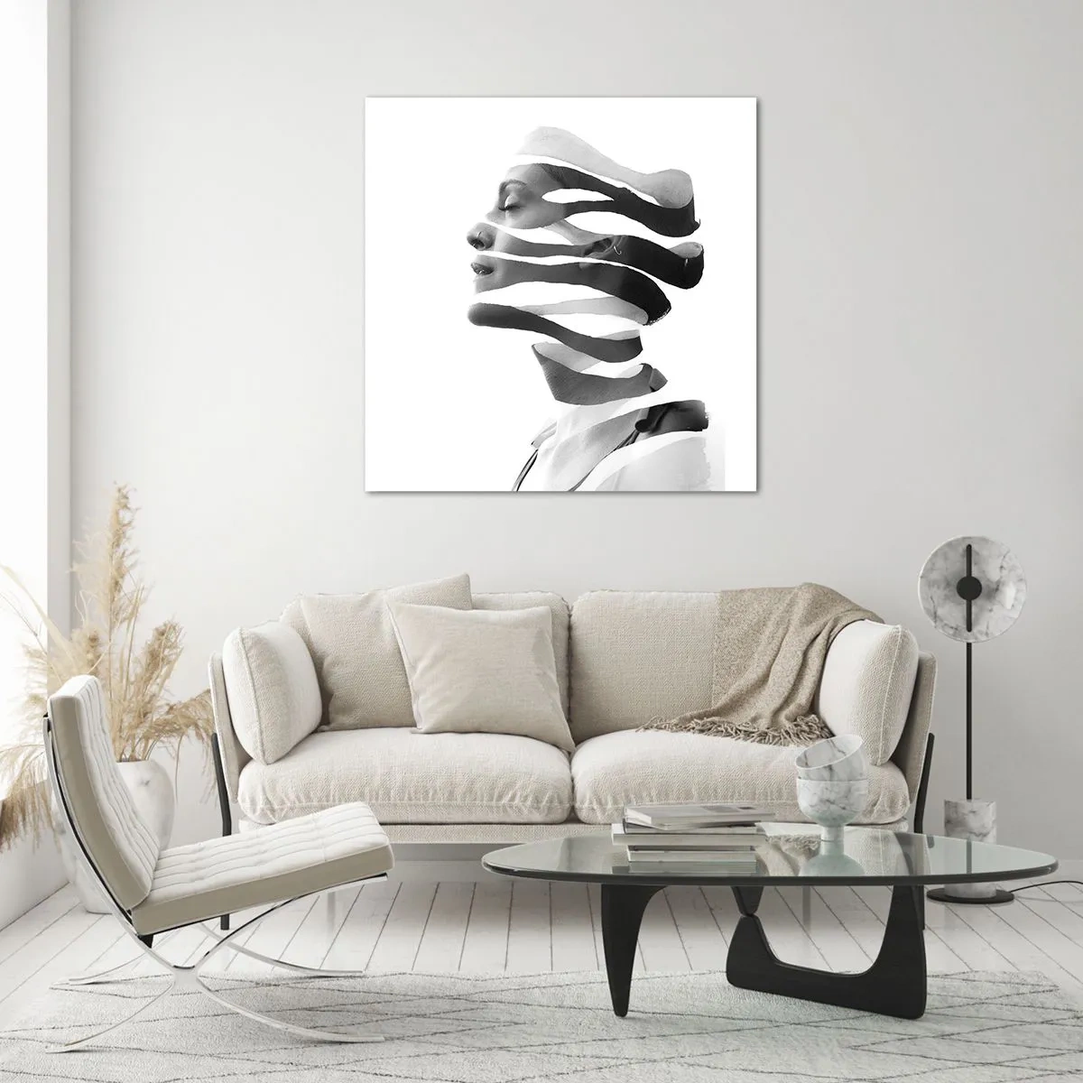 Glasbild - Bild auf glas - Surreales Porträt - 30x30 cm