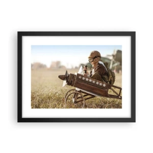 Poster in einem schwarzem Rahmen - Start in Richtung eines Traums - 40x30 cm