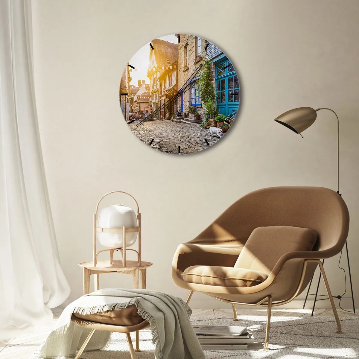 Wanduhr - Glasuhr - Der weiße Geist der Stadt - 30x30 cm