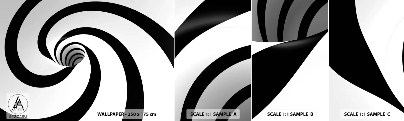 Fototapetenmuster Standard Eco - Dem Wirbel nachgeben? - Abstraktion, 3D, Wirbel - 100x30 cm