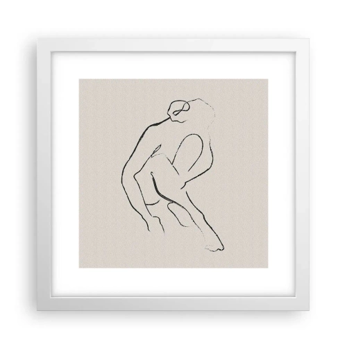 Poster in einem weißen Rahmen - Intime Skizze - 30x30 cm