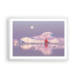 Poster in einem weißen Rahmen - Die Hitze des Segels, die Kälte des Eises - 70x50 cm