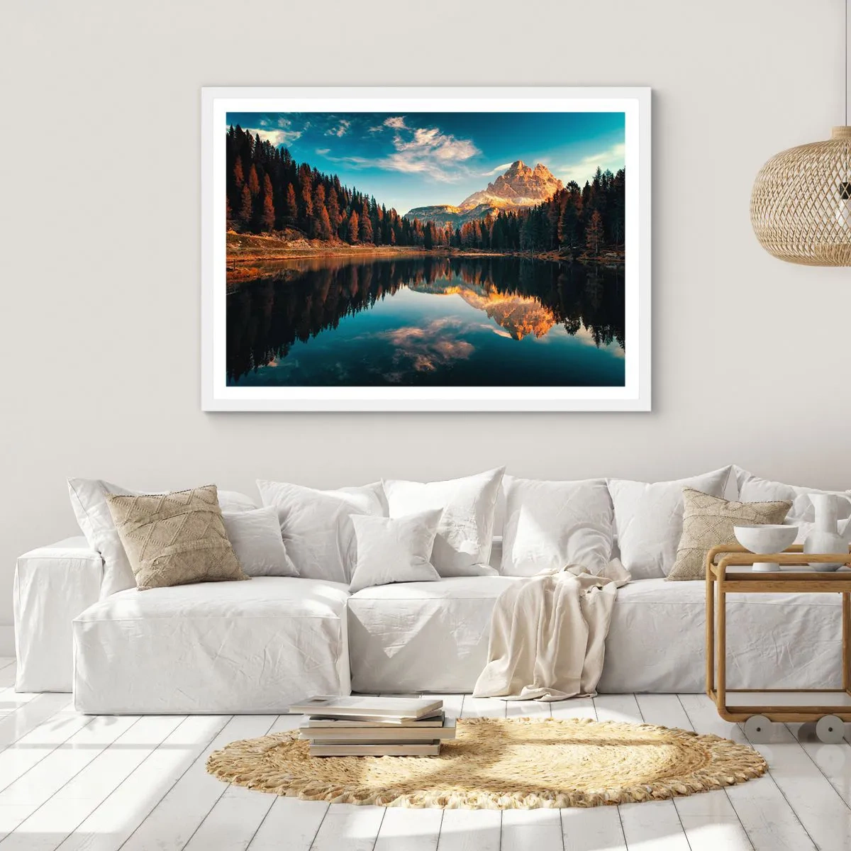 Poster in einem weißen Rahmen - Doppelte Landschaft - 100x70 cm