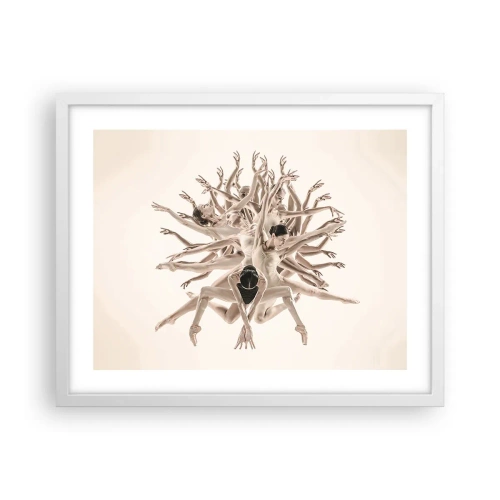 Poster in einem weißen Rahmen - Aufblühen im Tanz - 50x40 cm