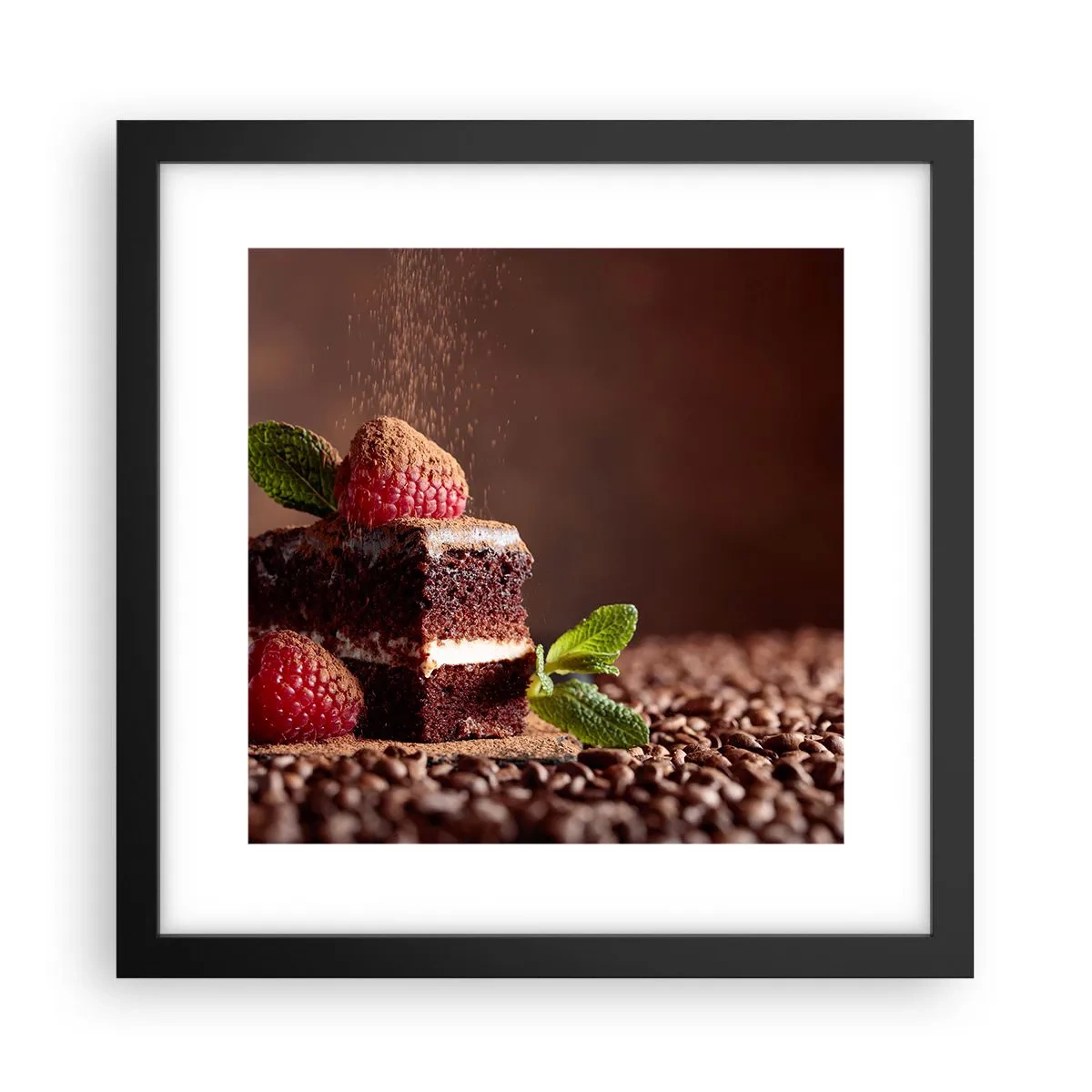 Poster in einem schwarzem Rahmen - Das Leben ist süß - 30x30 cm