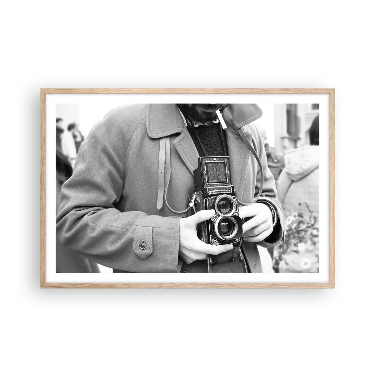Poster in einem Rahmen aus heller Eiche - Retro-Stil - 91x61 cm