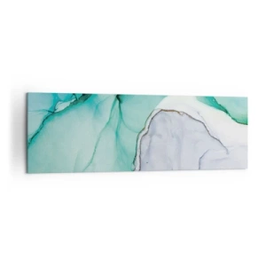 Bild auf Leinwand - Leinwandbild - Abstraktes Muster in Türkis- und Weißtönen - 160x50cm - Eine Studie in Türkis - Moderne Wanddekoration für Wohnzimmer und Schlafzimmer ARTTOR
