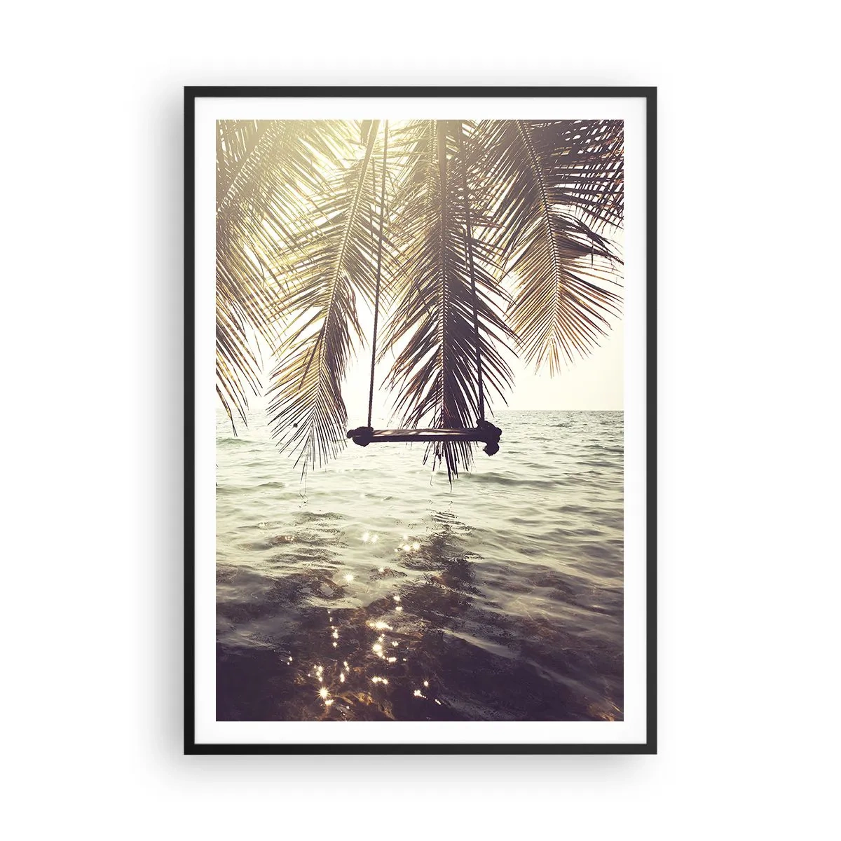 Poster in einem schwarzem Rahmen - Sie können nach Belieben in den Wolken schwingen - 70x100 cm