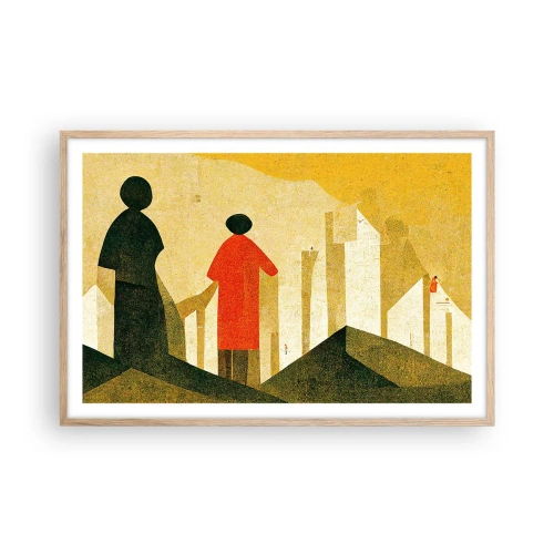 Poster in einem Rahmen aus heller Eiche - Es ist noch ein langer Weg - 91x61 cm
