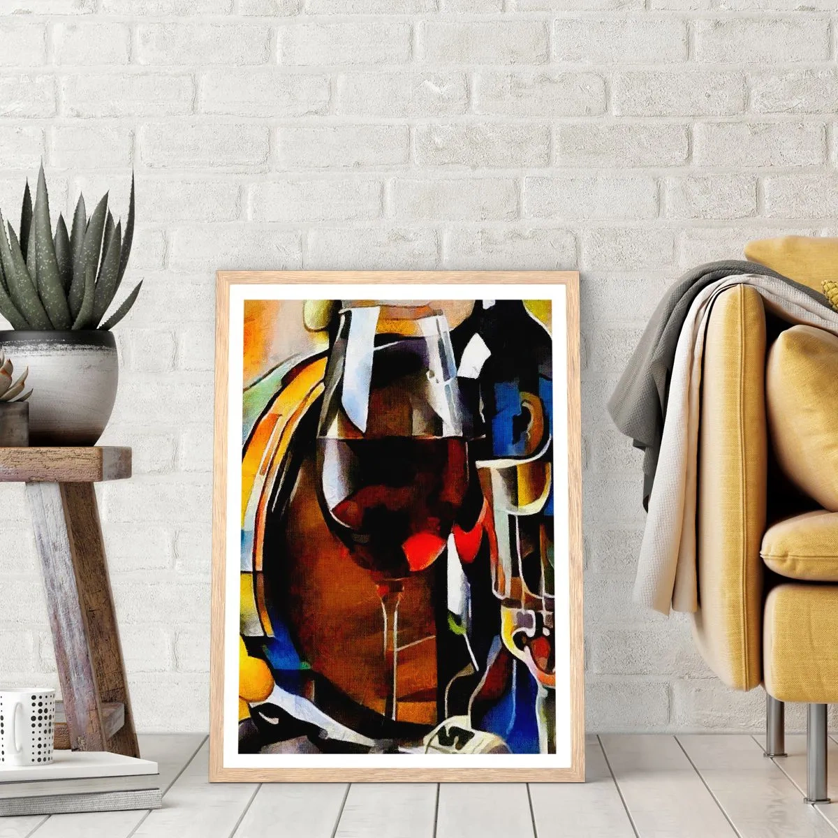 Poster in einem Rahmen aus heller Eiche - Und die Welt nimmt Farben an - 30x40 cm