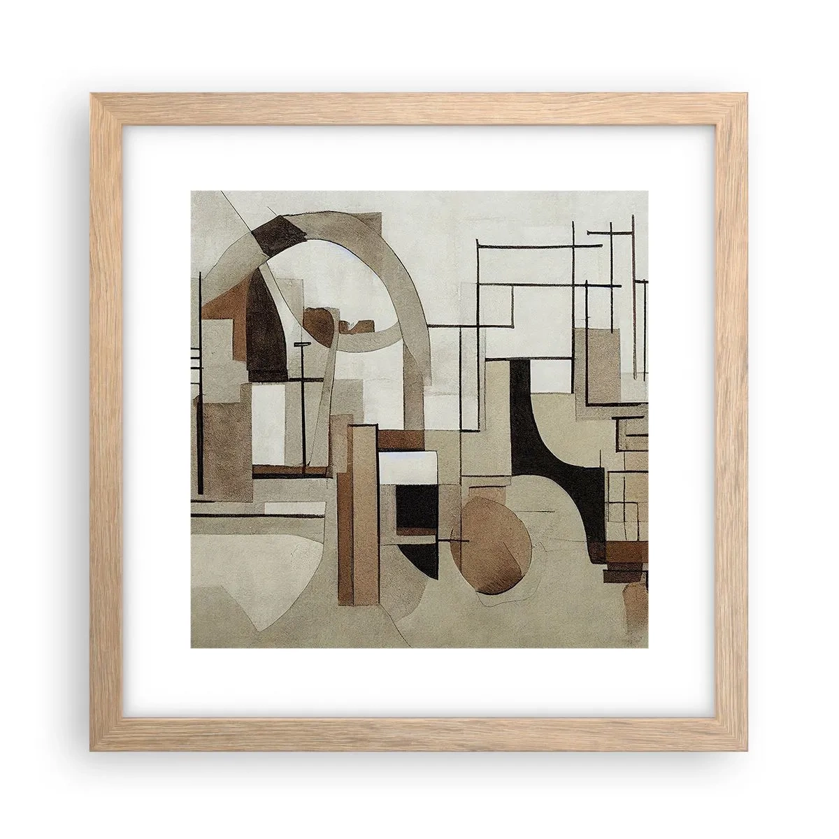 Poster in einem Rahmen aus heller Eiche - Stadtbild 2.0 - 30x30 cm