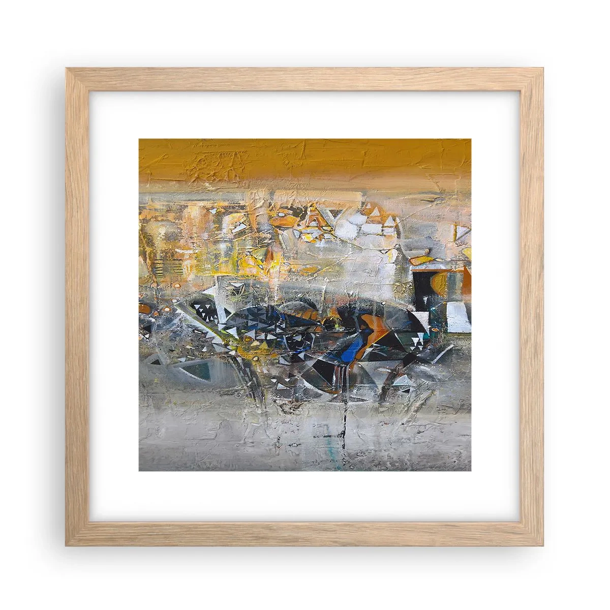 Poster in einem Rahmen aus heller Eiche - Alles wird gut - 30x30 cm