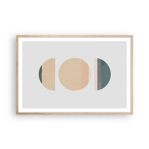 Poster in einem Rahmen aus heller Eiche - Ein Rad hinter dem anderen… - 91x61 cm